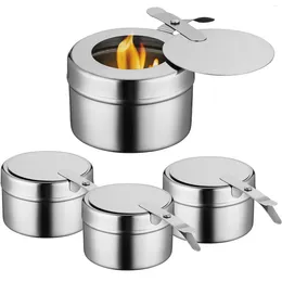 Dinnerware 4 Pcs Heater Fuel Holder Cover Chafer Holders Chafing UFO Type Dish Boxs Small Warmer Chafers Warmers