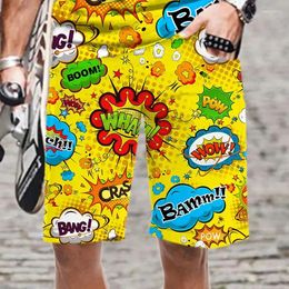 Men's Shorts Summer Hawaiian 3D Boom Bang Printing Beach Men Fashion Streetwear Board Haeajuku Cool Swimming Trunks Clothes