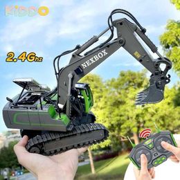 Diecast Model Cars 1 24 RC excavator dump truck 2.4G remote control engineering vehicle Crler truck bulldozer toy childrens Christmas gift S545210