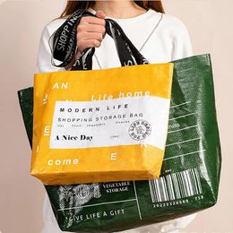 Storage Bags Foldable Shopping Bag Reusable Eco For Vegetables Grocery Package Women's Shopper Large Handbags Tote Pocket Pouch