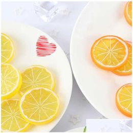 Other Event Party Supplies New 1Pc 5Cm Artificial Fruit Simation Lemon Slices Ornament Kitchen Fake Decoration Home Decor Drop Deliver Otrzl