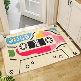 Carpets Funny Retro Cassette -Creative Entrance Door Mat- Anti-slip Floor Mats For Living Room Bathroom/Soft Inexpensive Throw Blankets