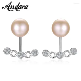 Stud Earrings 2024 Natural Pearl Bridal For Women Crystal Party Hanging Brincos Wedding Jewellery