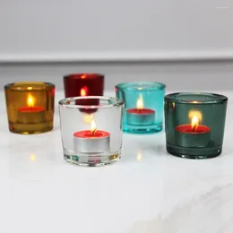 Candle Holders Cups Holder Glass Modern Creative Round Wedding Centerpiece Outdoor Vintage Garden Mini Retro Bougeoir Home Decoration