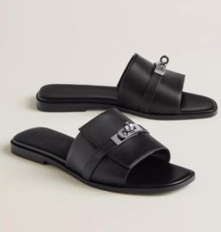 Summer Luxury Gabriel Designer Sandals Shoes For Men Calfskin Leather Slip On Comfort Footwear Beach Slide Slippers Walking Boy's Flip Flops Sandalias EU38-46.BOX