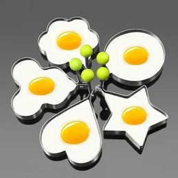 Stainless steel pancake shaped frying egg Mould frying egg cooking tools kitchen accessories small tool rings 5 styles240521