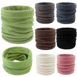 2022 New Warm Fleece Scarf solid Colour Cashmere Winter Scarf Outdoor Snood Scarves Women Men Wool Plush Thick Neck Scarfs Ring