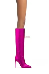 Boots Candy Colour Women Knee High Slip On Thigh Heels Stilettos Classic Heel Autumn