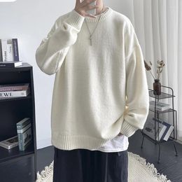 Men's Sweaters Men Winter Long Sleeves Knitting Sweater Crew Neck Contrast Color Loose Warm Thick Elastic Anti-shrink Spring S-4XL