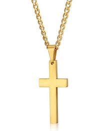 Mens Stainless Steel Cross Pendant Necklaces Party Supplies Men Religion Faith Crucifix Charm Titanium Steels Chain For Women Fash5948433