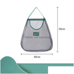 Other Housekeeping & Organisation New 1Pcs Mesh Net Reusable Hanging Storage Bags Fruit Vegetable Garlic Onion Organiser Home Hollow B Dh61S