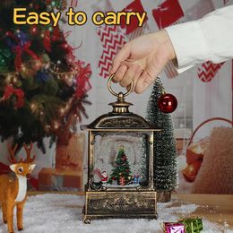 Decorative Figurines Snow Lantern Lighting Music Box Christmas Decorations Santa Claus Year Presents To Family And Friends