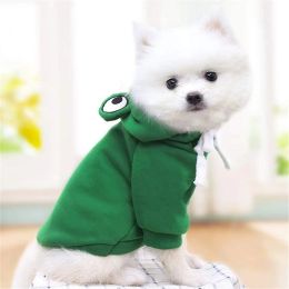 Pet Dog Hoodie-Dog Basic Sweater Coat Cute Frog Shape Warmer Winter Jacket Cat Christmas Clothes Outfit Outerwear Dog Halloween