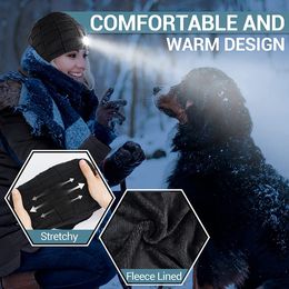 Portable LED Lighted Beanie Hat Cap 120LM 300mAh USB Charging Winter Warm Headlamp Cap Headlight Hat 3 Lighting Modes Running