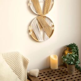 2 Pcs Macrame Wall Hanging Macrame Dream Catcher with Bamboo Boho Wall Decor Aesthetic Home Decorations Bedroom Living Room Gift