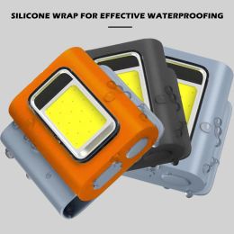 LED Running Headlight Outdoor Backpack Safety Silicone Clip Mode Walking Flashlight For Night Portable Magnetic Emergency Lamp