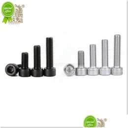 Tool Parts New 10Pcs M3 M4 M5 M6 M8 304 A2 Stainless Steel Black Grade 12.9 Din912 Hexagon Hex Socket Head Cap Allen Bolt Screw Lis4-6 Dhuet