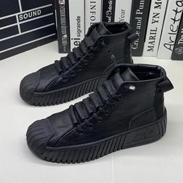 2024 Autumn and Winter Men Boots Increased Boots Lace-up Casual Shoes Board Shoes High Quality Outdoor Boot British Style New