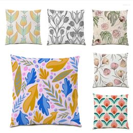 Pillow Polyester Linen Decorative Cases Fashion S Cover Velvet Fabric Pillowcase Flower Covers Home Decor E0562