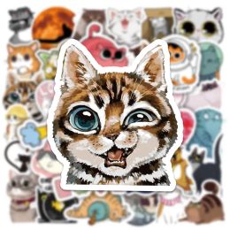 50pcs Lovely Cat Stickers Laptop Phone Case Water Bottle Guitar Fridge Cute Animal Vinyl Decal for Kids Gift Waterproof