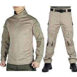 G3 taktik takım elbise 2 adet Setler Erkekler Eğitim Üniformaları Gömlek ve Pantolon Açık Airsoft Field Paintball Camo Kitleri