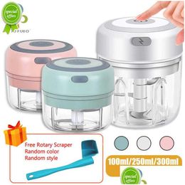 Other Home & Garden New 100/250Ml Mini Electric Garlic Chopper Usb Charging Ginger Masher Hine Baby Food Maker Rotary Scraper Kitchen Dheye