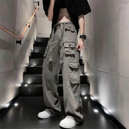 Men's Pants 2024 Oversize Cargo Men Hip-hop Multi-pocket Wide-leg Trousers Vintage Loose Casual Spring And Autumn Z211