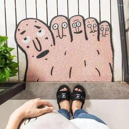 Carpets 1PC Home Fun Feet Shaped Doormat Floor Mat Bathroom Door Entrance Non-slip Mats Cartoon Color Rug Dustproof Waterproof Carpet