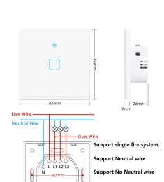 Support EWelink Smart Life Light Switch Touch Sensor Smart Switch Remote Control No Neutral Wire 220V For Alexa Google Home