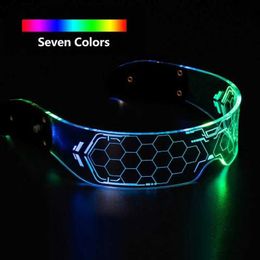 LED Toys Seven color decorative glasses with bright glasses LED light up Bar KTV witches party on Christmas Eve Q240524