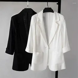 Women's Suits Fashion Jacket Solid Color Black Cotton Fabric Loose Oversize Coat Spring Summer Jackets 2024 OL Suit