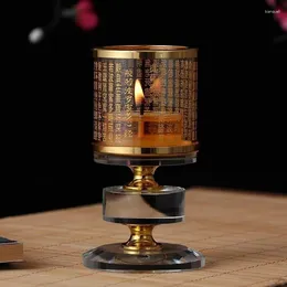 Candle Holders Crystal Lotus Lamp For Home Decoration Buddha Seven Star Religious Activities Tea Light Holder