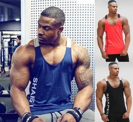 Summer Bodybuilding Fitness Singlets Muscle Vest For Men Tee basketball jersey Solid Gym Stringer Tank Tops 240516