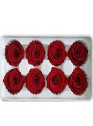8pcsbox High Quality Preserved Flowers Flower Valentines Immortal Rose 5cm Diameter Mothers Day Gift Eternal Life Flower1139532