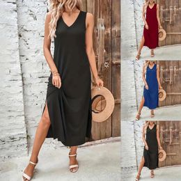 Casual Dresses Top Selling For Women 2024 Slimming Wrap Maxi Dress With Slit Vacation Style Skirt Vestidos Verano Moda