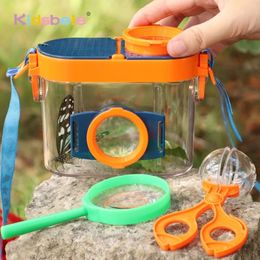 Bug Viewer Outdoor Insect Box Magnifier Observer Kit Catcher Cage Kids Science Nature Exploration Tools Educational Toy 240524