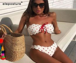 Sexy Polka Dot Bikini Women 2020 Two Piece Swimsuit Push Up Swimwear Floral Side Bathing Suit Brazilian Beach Wear Swimming Suit L7643862