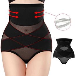 Waist Tummy Shaper Women Cross Body Shaper High Waist Panties Plus Size Tummy Control Shaperwear Female Butt Lifter Briefs Slimming Underwear Q240525