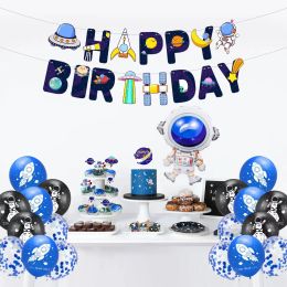 Galaxy Theme Birthday Party Decorations Set, Astronaut, Planet, Rocket, Foil Balloon, Baby Shower, Boy, Kids, Party Supplies