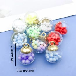 10Pcs/Set Styles Mix Glass Bottles Milk Tea Cup Ball Earring Charms Diy Findings Keychain Bracelets Pendant For Jewellery Making