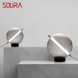 Table Lamps SOURA Contemporary GlassTable Lamp Nordic Fashionable Living Room Bedroom Creative LED Decoration Desk Light