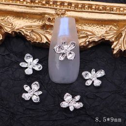 Gold Silver Flowers Manicure Accessories Nail Rhinestones Nail Art Jewellery Bow Nail Decorations 3D Nail Art Drills