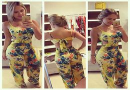 Whole Women Summer Sexy Beach Floral Backless Long Playsuit Jumpsuit Romper1576978