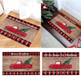 Carpets Christmas Decoration Doormat Welcome Xmas Dwarf Mat Non Slip Washable Woven Throw Blankets Large Fleece