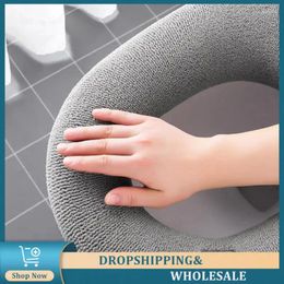 Toilet Seat Covers Cover Universal Cushion Portable Handle Wholesale Bathroom Knitted Household Collar