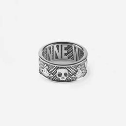 Fashion Westwoods High Version Punk Style Personalised Wide Face Skull Love Saturn Ring Couple Nail
