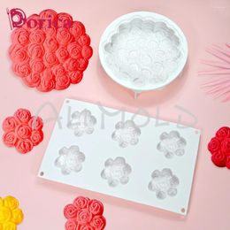 Baking Moulds Dorica Rose Silicone Cake Mould DIY Valentine's Day Jelly Chocolate French Dessert Mousse Pastry Food Grade Tray Tool