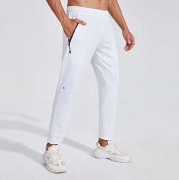 Lu l designer mens jogger długie spodnie sportowe strój jogi szybki suchy sznurka gimnastyczna kieszenie dresowe spodnie spodni swobodny elastyczna talia 9986ess