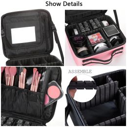 Professional Female Makeup Case Brush Make Up Storage Box Trousse Maquillage Beauty Nail Tool Women Cosmetic Organiser Suitcase