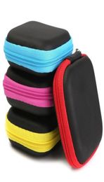Headphone Case PU Leather Earbuds Pouch Mini Zipper Earphone box Protective USB Cable Organizer Spinner Storage Bags 5 Color LX28031170546